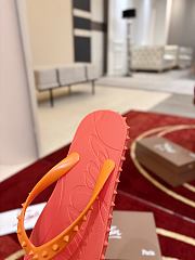 Kitlife Christian Louboutin Super Loubi Flip Thong Sandals Orange - 6