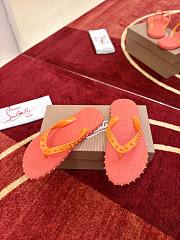 Kitlife Christian Louboutin Super Loubi Flip Thong Sandals Orange - 3