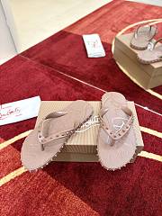 Kitlife Christian Louboutin Super Loubi Flip Thong Sandals Beige - 5