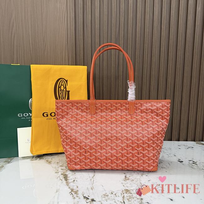 Kitlife Goyard Zip Bag Orange 30x25x14 cm - 1
