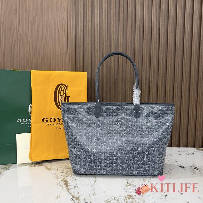 Kitlife Goyard Zip Bag Gray 30x25x14cm - 1