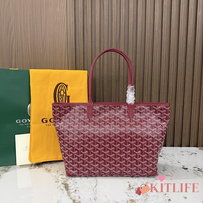 Kitlife Goyard Zip Bag Red 30x25x14 cm - 1