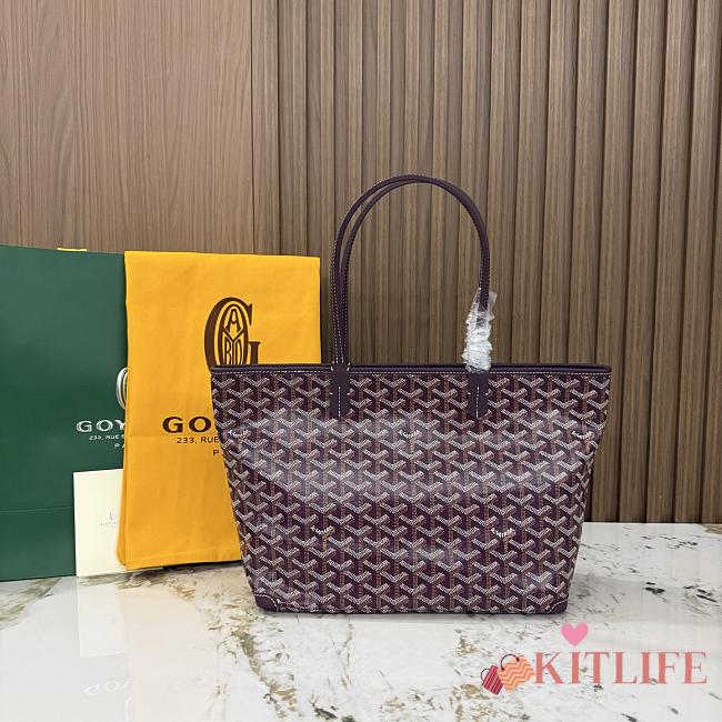 Kitlife Goyard Zip Bag Burgundy 30x25x14 cm - 1
