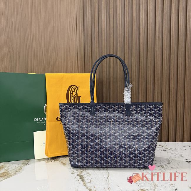 Kitlife Goyard Zip Bag Dark Blue 30x25x14 cm - 1