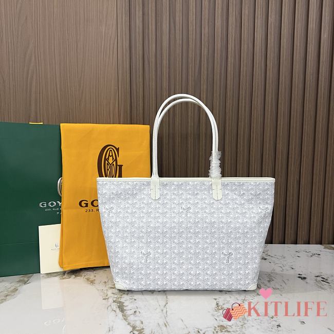 Kitlife Goyard Zip Bag White 30x25x14cm  - 1