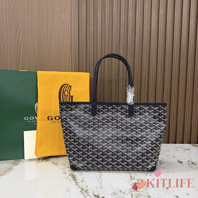 Kitlife Goyard Zip Bag Black 30x25x14 cm - 1
