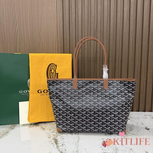 Kitlife Goyard Zip Bag Black & Brown 30x25x14 cm - 1