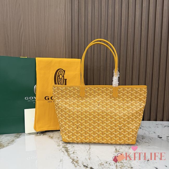 Kitlife Goyard Zip Bag Yellow 30x25x14 cm  - 1