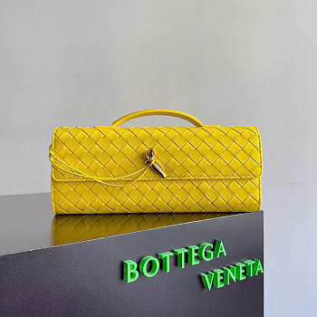 Kitlife Bottega Veneta Long Clutch Andiamo With Handle Yellow 31x13x3cm