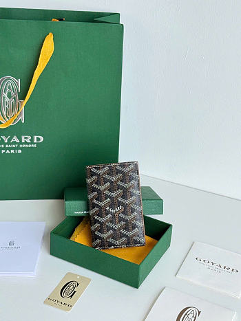 Kitlife Goyard Saint-Pierre Card Wallet Black & Brown 11x1.5x7.5cm