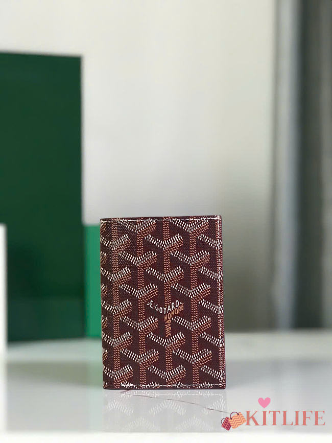 Kitlife Goyard Saint-Pierre Card Wallet Burgundy 11x1.5x7.5cm  - 1