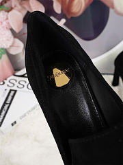 Kitlife Saint Laurent Classic Heeled Loafers Black Suede 100mm - 2