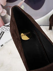 Kitlife Saint Laurent Classic Heeled Loafers Dark Brown Suede 100mm  - 6