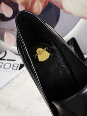Kitlife Saint Laurent Classic Heeled Loafers Black Leather 100mm - 3