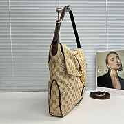 Kitlife Gucci Jackie Flap Large Crossbody Bag Beige & Dark Brown GG Canvas A005ZI  43x29x5cm  - 6