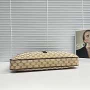 Kitlife Gucci Jackie Flap Large Crossbody Bag Beige & Dark Brown GG Canvas A005ZI  43x29x5cm  - 3