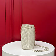 Kitlife Gucci Micro GG Marmont Bucket Bag Natural Ivory Leather 856404 16x6.5x17cm - 6