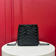 Kitlife Gucci Micro GG Marmont Bucket Bag Black Leather 856404 16x6.5x17cm - 1