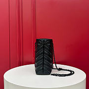 Kitlife Gucci Micro GG Marmont Bucket Bag Black Leather 856404 16x6.5x17cm - 5