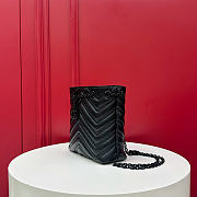 Kitlife Gucci Micro GG Marmont Bucket Bag Black Leather 856404 16x6.5x17cm - 3