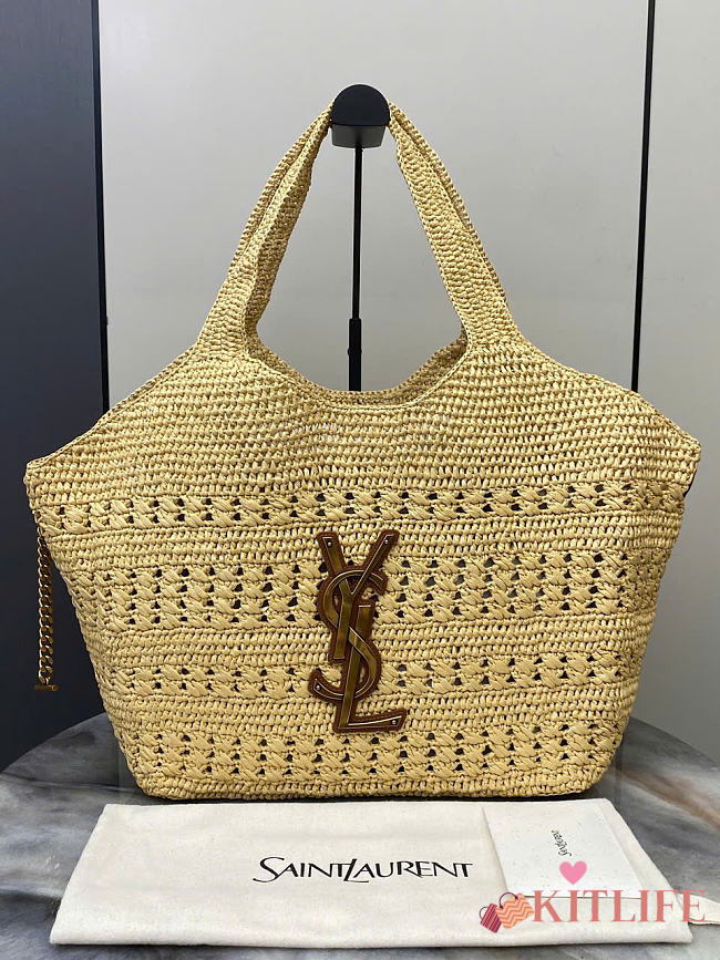 Kitlife Saint Laurent Icare Medium Natural Raffia 858191 31/46x28x15/5cm  - 1