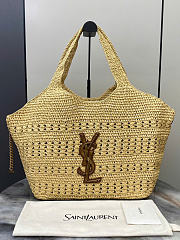 Kitlife Saint Laurent Icare Medium Natural Raffia 858191 31/46x28x15/5cm  - 1