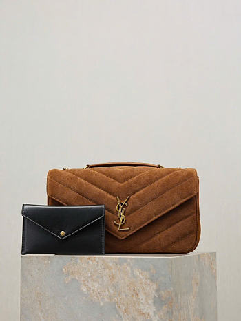 Kitlife Saint Laurent Lou Lou Bag Brown Suede 801439 29x17x8cm