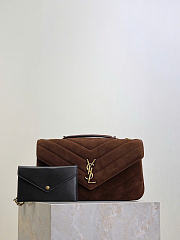 Kitlife Saint Laurent Lou Lou Bag Dark Brown Suede 801439 29x17x8cm  - 1