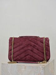 Kitlife Saint Laurent Lou Lou Bag Burgundy Suede 801439 29x17x8cm  - 5