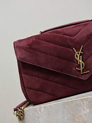 Kitlife Saint Laurent Lou Lou Bag Burgundy Suede 801439 29x17x8cm  - 3