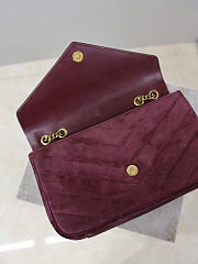 Kitlife Saint Laurent Lou Lou Bag Burgundy Suede 801439 29x17x8cm  - 2