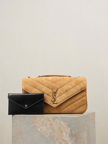 Kitlife Saint Laurent Lou Lou Bag Beige Suede 801439 29x17x8cm 