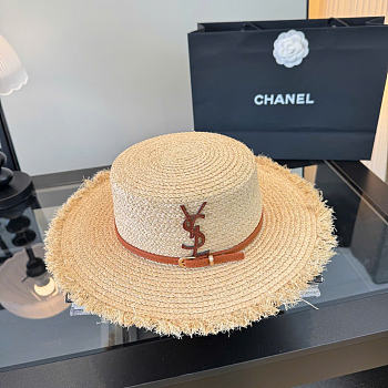Kitlife Saint Laurent Flat-top Straw Hat  