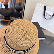 Kitlife Dior Wide-Brim Straw Hat With Embroidered Logo  - 5