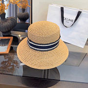 Kitlife Dior Wide-Brim Straw Hat With Embroidered Logo  - 4