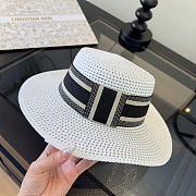 Kitlife Dior Flat-top Hat White  - 5