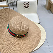 Kitlife Gucci Dome-Top Wide-Brim Straw Hat Beige - 6