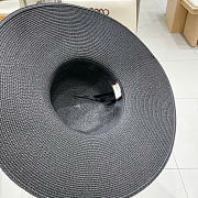 Kitlife Gucci Dome-Top Wide-Brim Straw Hat Black - 2