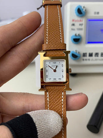 Kitlife Hermes Heure H Mini Watch Brown 21mm