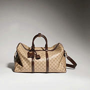 Kitlife Gucci Essence Classic Medium Duffle Bag Beige & Brown GG Canvas ‎A006XM 45x27x23cm - 1