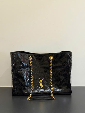Kitlife Saint Laurent Niki Shopping Bag In Black Vintage Leather 871151 33x27x14cm 