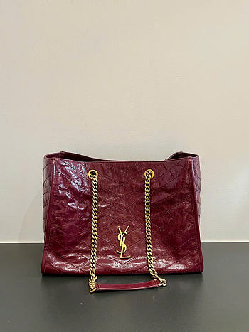Kitlife Saint Laurent Niki Shopping Bag In Burgundy Vintage Leather 871151 33x27x14cm 