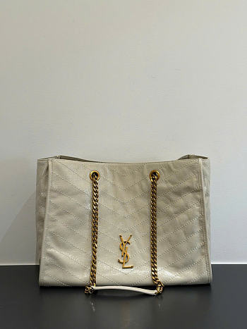 Kitlife Saint Laurent Niki Shopping Bag In White Vintage Leather 871151 33x27x14cm 