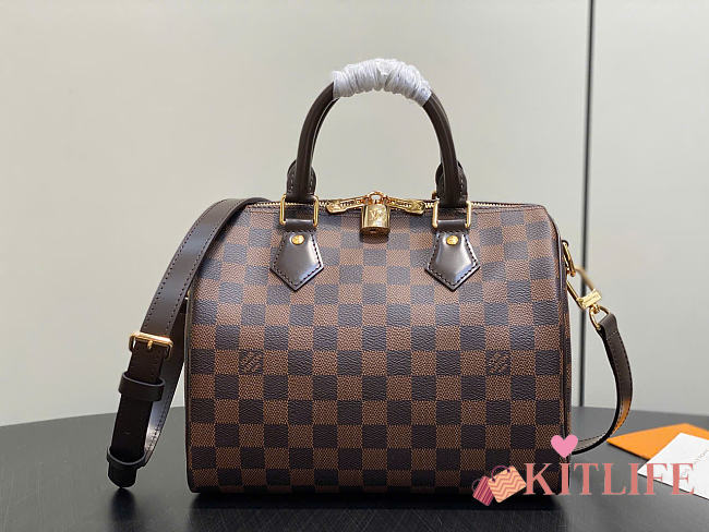 Kitlife Louis Vuitton Speedy Bandoulière 25 Bag Brown Damier Ebene Canvas N40575 25x19x15cm - 1