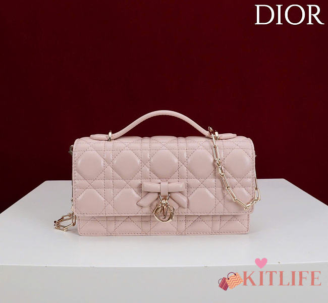 Kitlife Dior My Dior Mini Bag Pink Cannage Leather 21x11.5x4.5cm  - 1