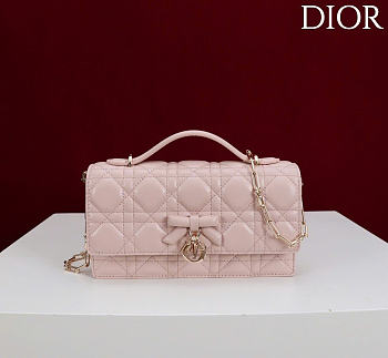 Kitlife Dior My Dior Mini Bag Pink Cannage Leather 21x11.5x4.5cm 