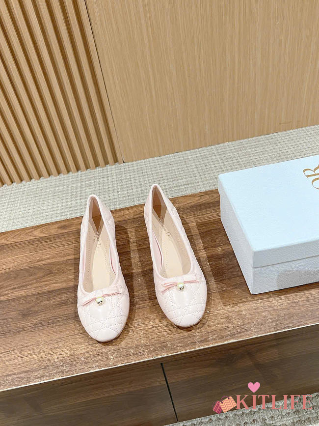 Kitlife Dior Ballet Flat Light Pink Quilted Cannage Calfskin  - 1