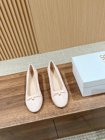 Kitlife Dior Ballet Flat Light Pink Quilted Cannage Calfskin 