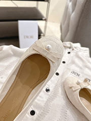 Kitlife Dior Ballet Flat White Quilted Cannage Calfskin - 6
