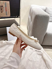 Kitlife Dior Ballet Flat White Quilted Cannage Calfskin - 5